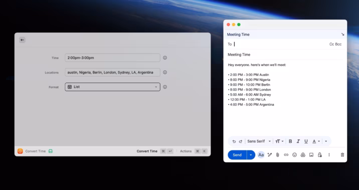 Raycast Time Zone Converter: Now with Time Ranges