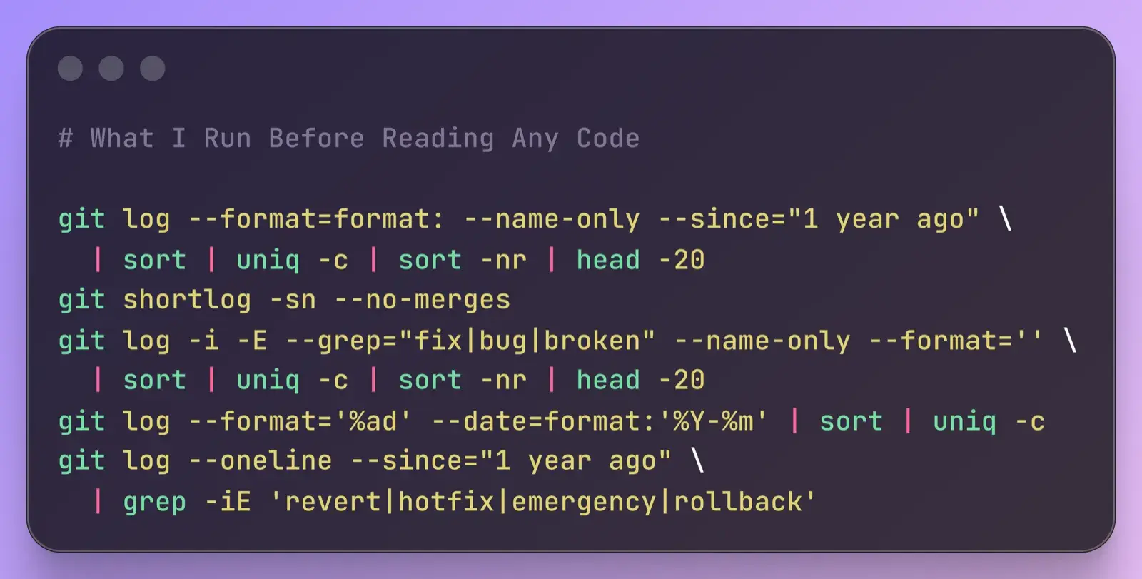 The Git Commands I Run Before Reading Any Code