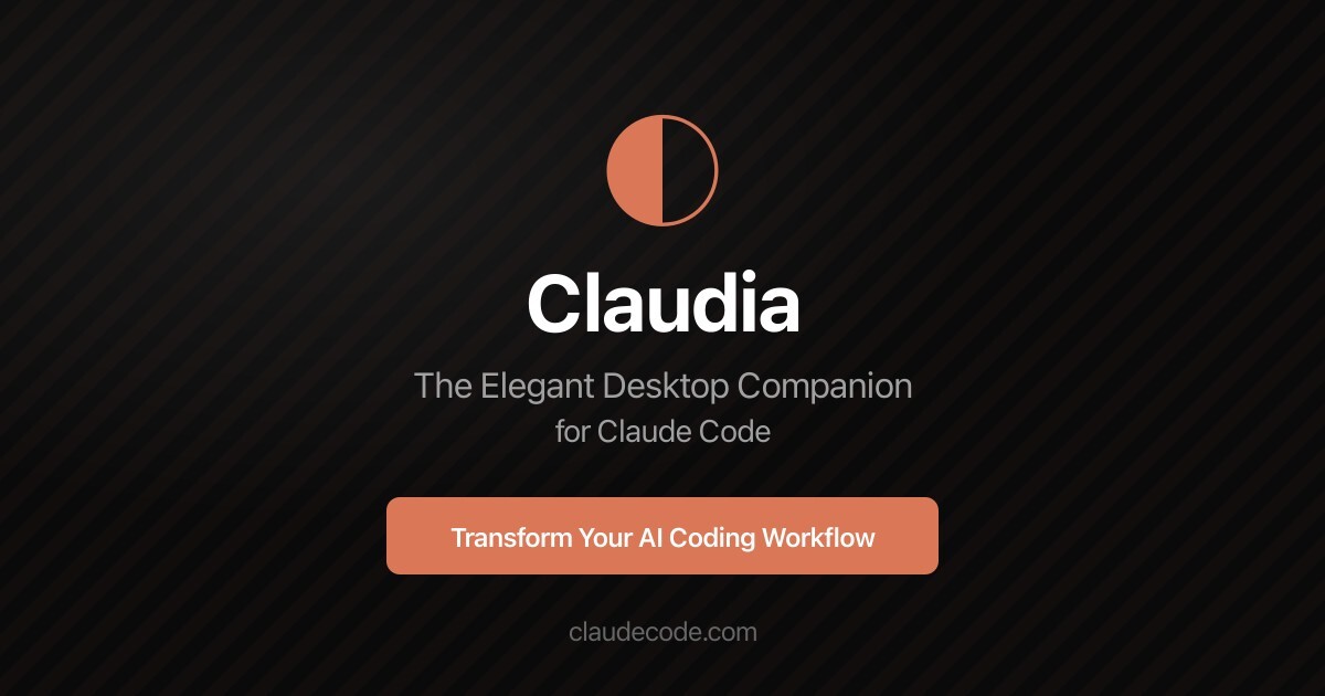 Claudia - The Elegant Desktop Companion for Claude Code