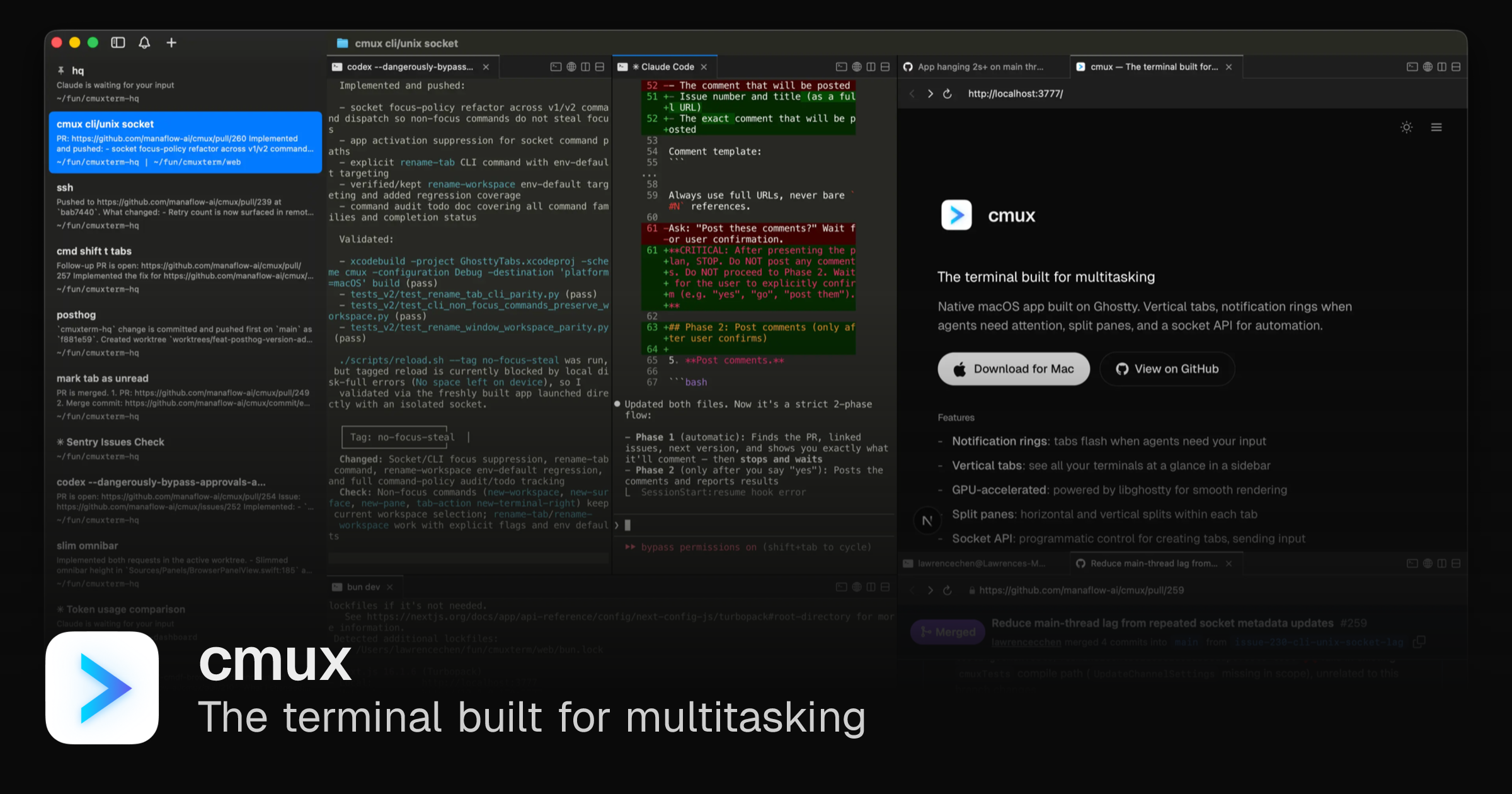 cmux — The terminal built for multitasking