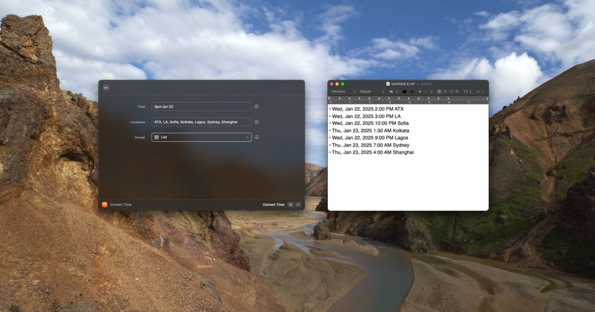 Raycast Time Zone Conversion Extension - Alex Jones